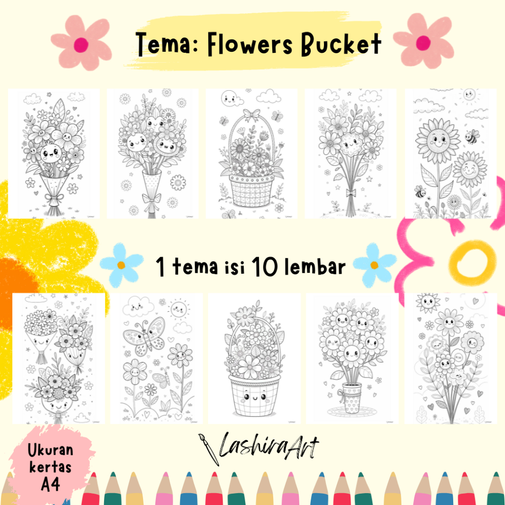 

Gambar mewarnai anak TEMA FLOWERS /BUNGA