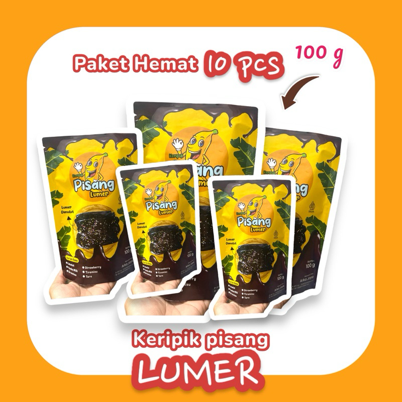 

PAKET HEMAT 10 pcs keripik pisang LUMER aneka rasa khas lampung