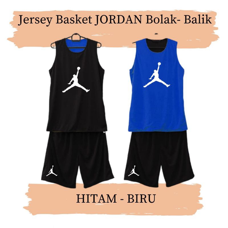JERSEY BASKET JORDAN BOLAK BALIK HITAM BIRU