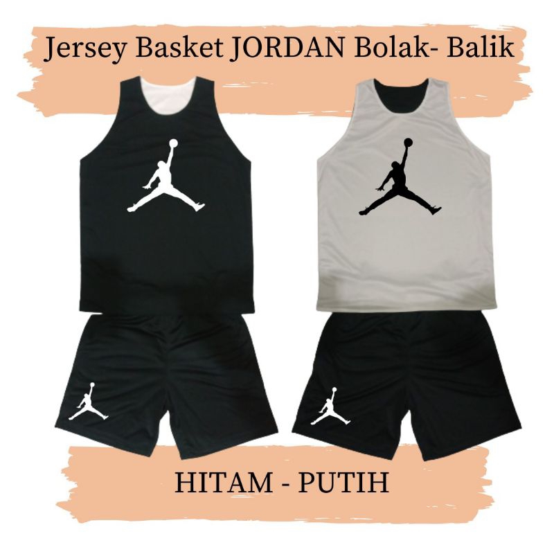 JERSEY BOLAK-BALIK JORDAN PUTIH HITAM TER NYAMAN
