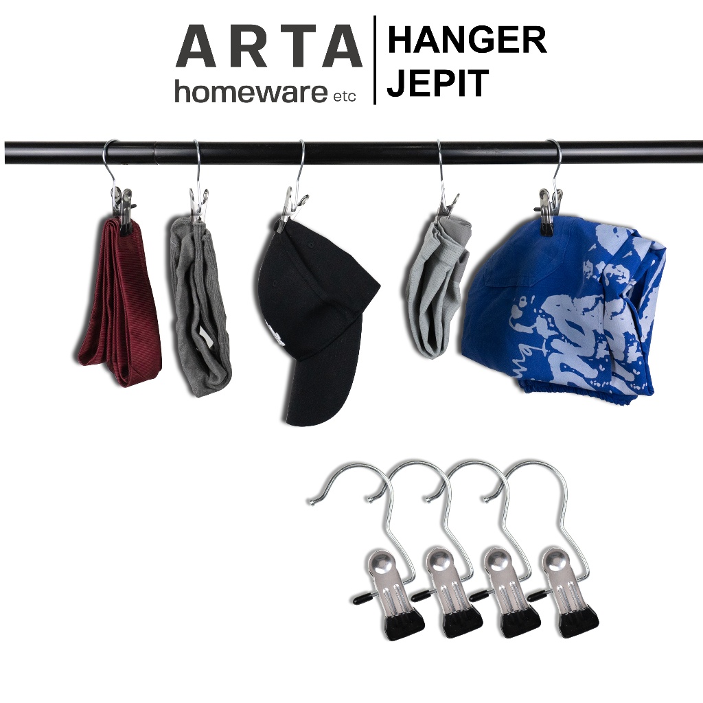 Hanger Jepit atau Jepitan Jemuran Baju Celana Kecil / Mini Stainless, Gantungan Jemuran