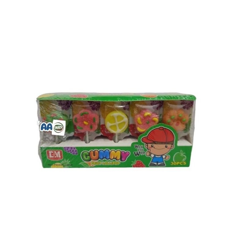 

GUMMY LOLIPOP MINT PERMEN LUNAK ANEKA RASA BUAH BOX ISI 30 ( random )