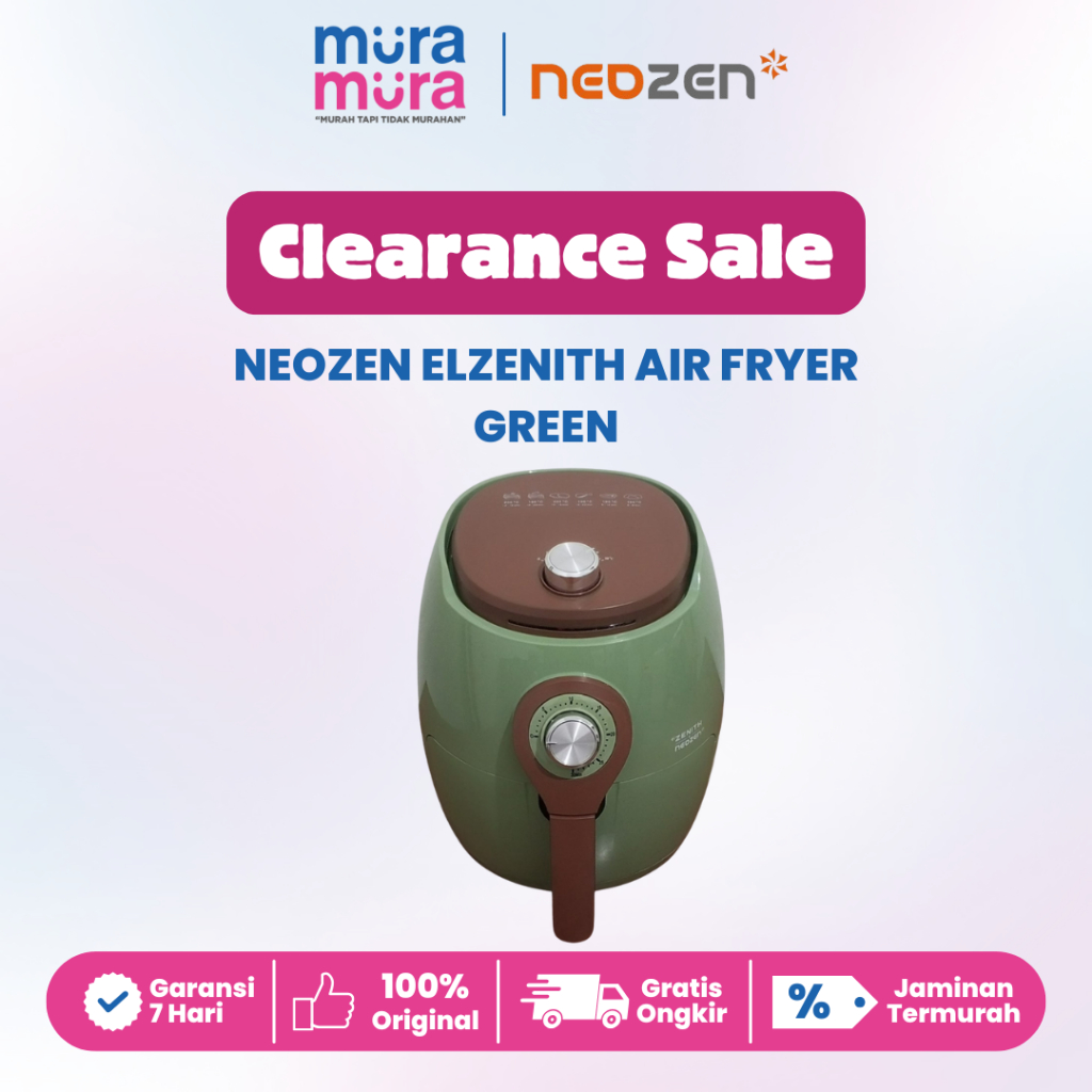 Clearance Sale Air Fryer Low Watt Neozen el Zenith Kapasitas 3,2L Alat Masak Green