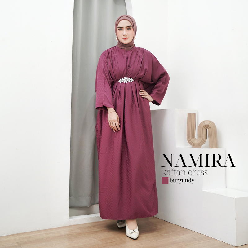 Namira - Kaftan Dress Wanita Premium Lebaran Gamis Mewah Fit To Jumbo