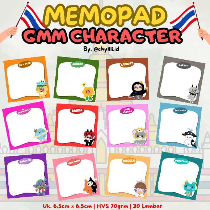 

Memopad/ Note GMM Character Thailand