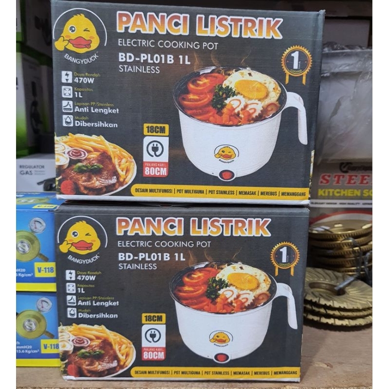 PANCI LISTRIK Multifungsi Electric Cooking Pot STAINLESS / PanciListrik POT STAINLESS 18CM