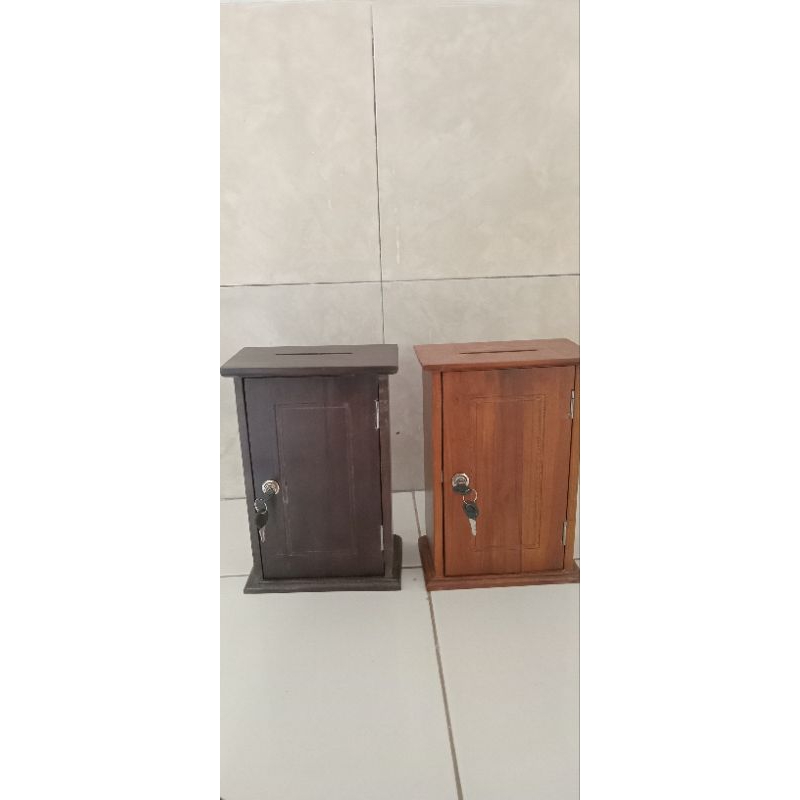 kotak saran lobang atas full kayu jati asli