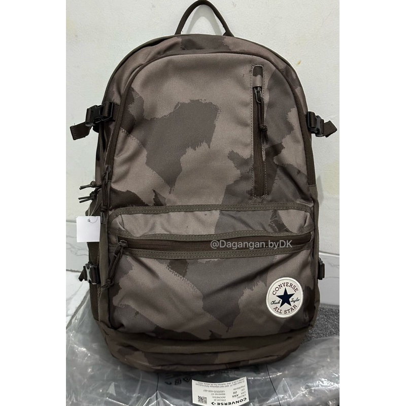 Tas Backpack Converse Edge Original 100% Camo Brown