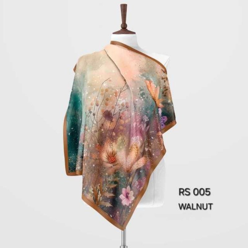 Hijab Segi Empat Premium Motif RS-005 WALNUT