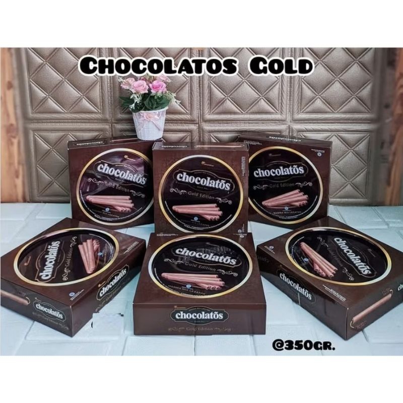 

Chocolatos Gold Edition Wafer Roll Kaleng 350gr