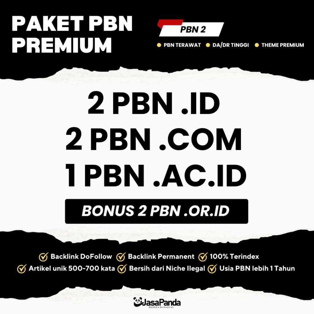Backlink PBN Premium - 2 PBN .ID + 2 PBN .COM + 1 Blog AC.ID + Bonus
