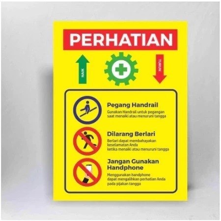 

Sign K3 Stiker Petunjuk Keselamatan Naik/Turun Tangga Uk. 23 x 30 CM