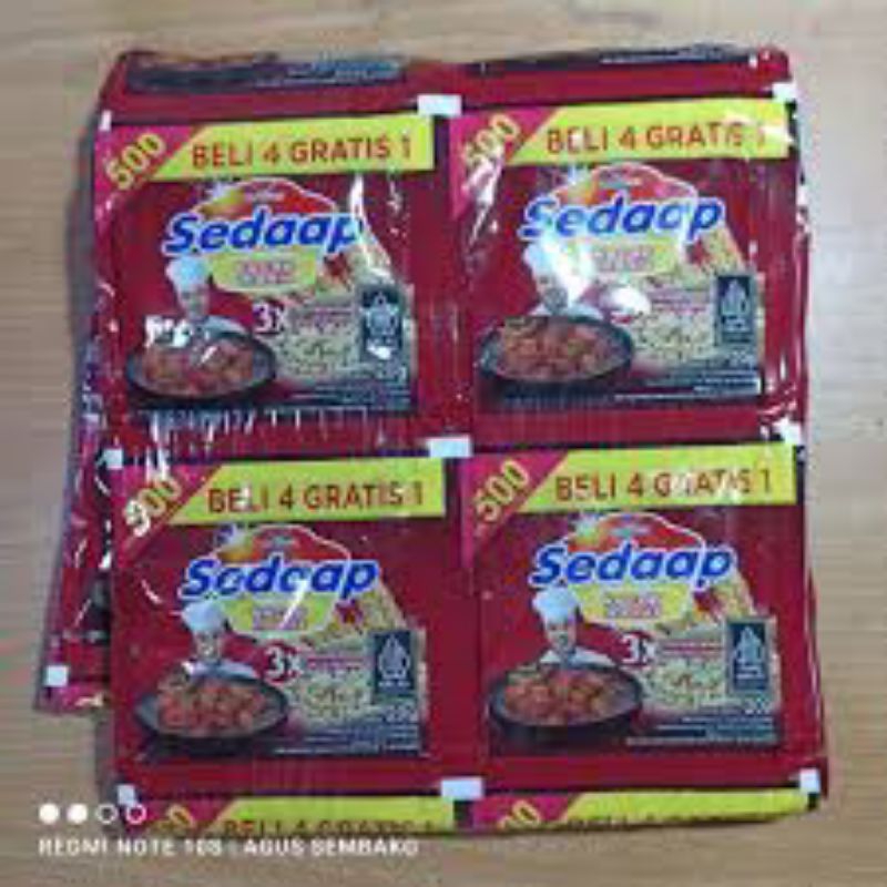 

1 lbr kecap sedaap rp 500 isi 12 sachet