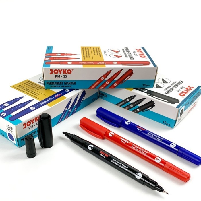 

Joyko Spidol Marker Permanent Dual Tip Warna PM 31-33 Original (1 PCS) / Spidol Dua Mata Joyko Dual Tip Permanent Marker Oil Based Color PM-31 PM-32 PM-33 Per Pcs