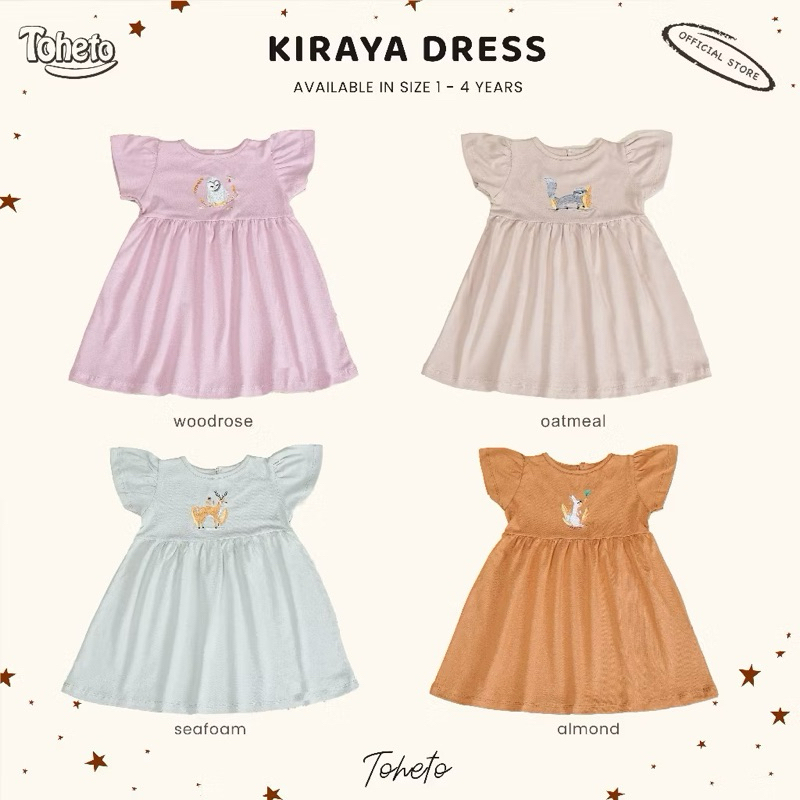 (1-4th) kiraya dress anak perempuan toheto