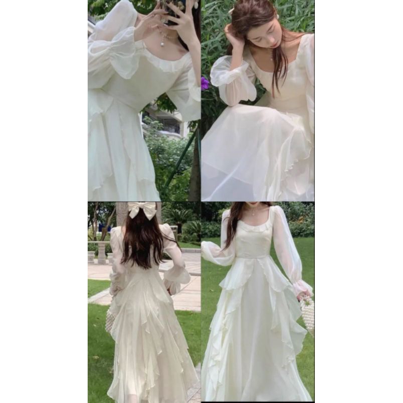 Dress fairy princess vintage putri noni mewah umpak sutra