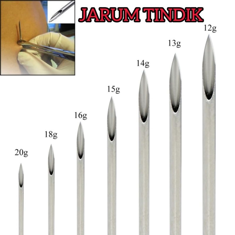 JARUM TINDIK STAINLESS / JARUM TINDIK  STEARIL STAINLESS /JARUM STEARIL TINDIK / NEDDLE PIERCING STA