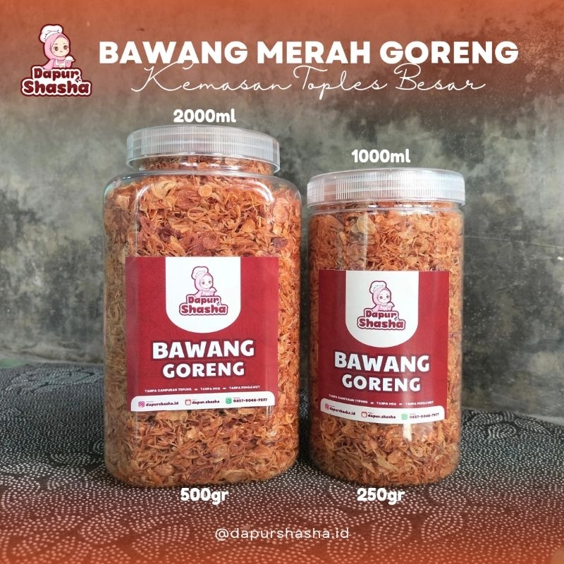 

(DAPUR SHASHA) Bawang Merah Goreng Kemasan Toples / Bawang Goreng Premium Asli Tanpa Tepung
