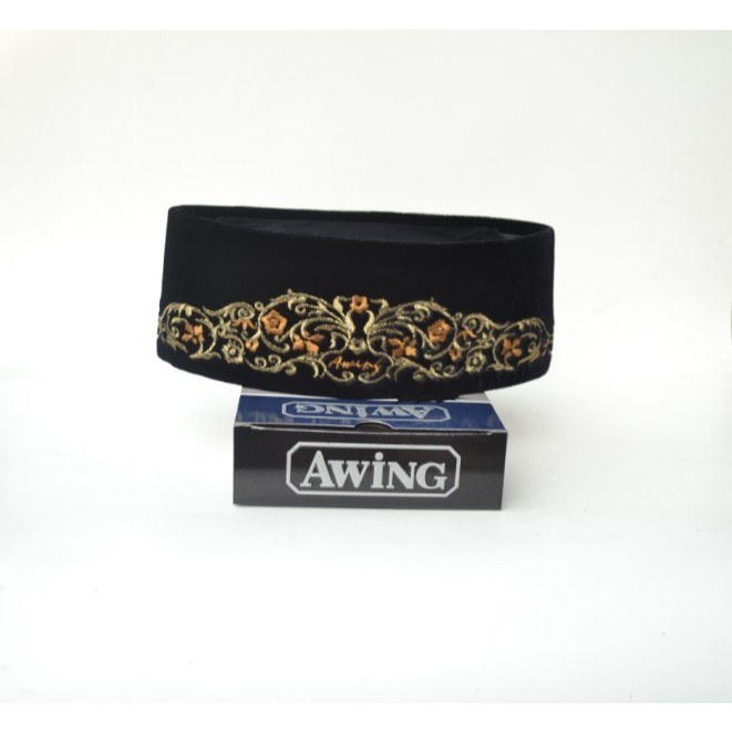 AWING Songkok Bordir Motif Antique Emas Awing Official Asli