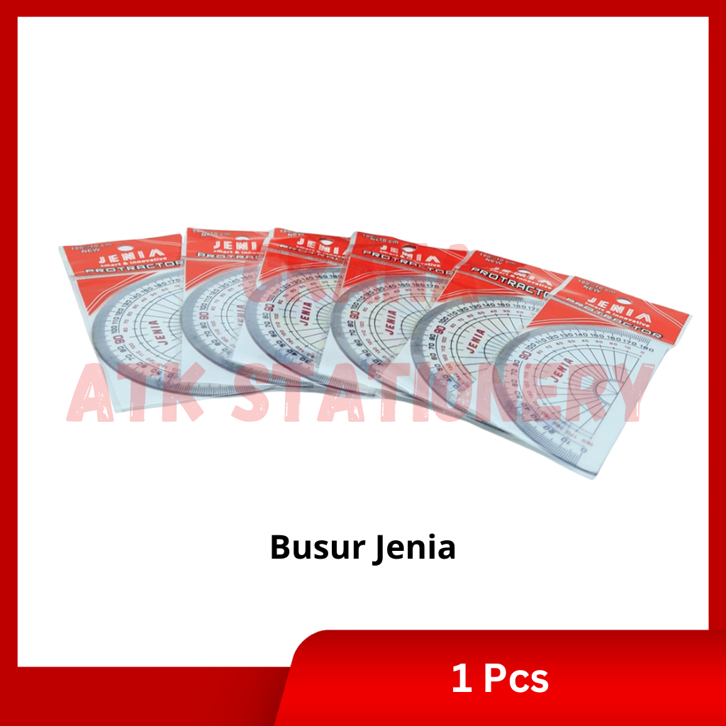 

[1 Pcs] Penggaris Busur Plastik 180º Jenia / Mistar Rol Busur 180º Plastik Jenia