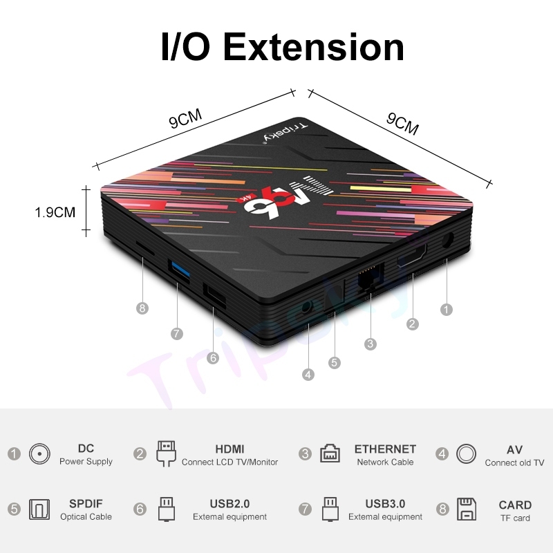 Hot Deals Tripsky M96 Android Tv Box Ram 4Gb Rom 64Gb Remote Voice Support Bluetooth Tv Box Android