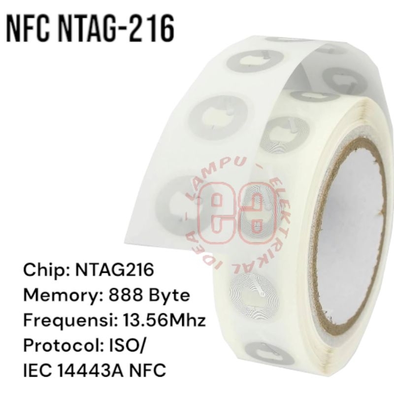 

Sticker Ntag216 chip 13.56Mhz NFC / Stiker NTAG216 NFC 13,56mhz - 30mm Murah Berkwalitas