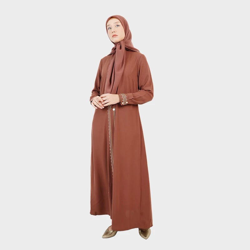 Abaya Hikmat Fashion 100% original A4469-04 Brown
