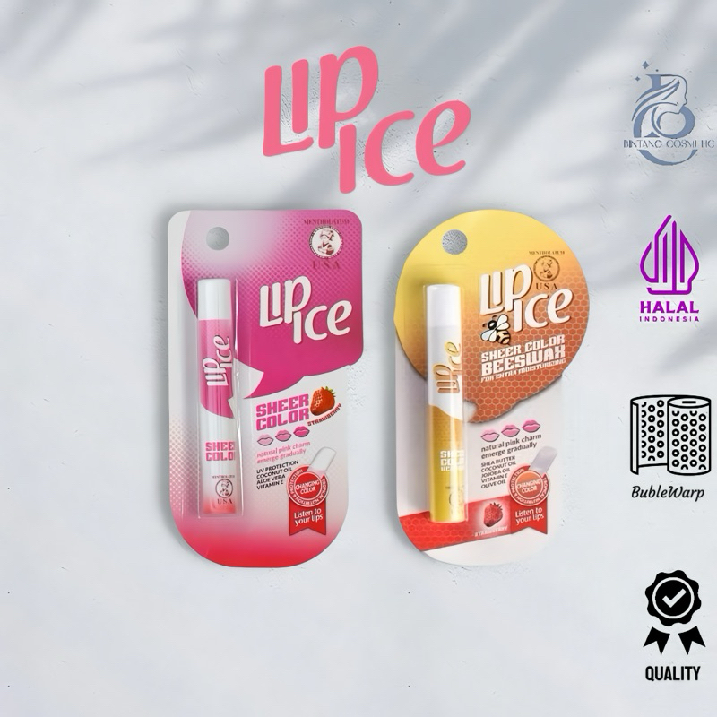 Lip Ice Sheer Color Pelembab Bibir , strawberry , buble gum , jeruk , apel