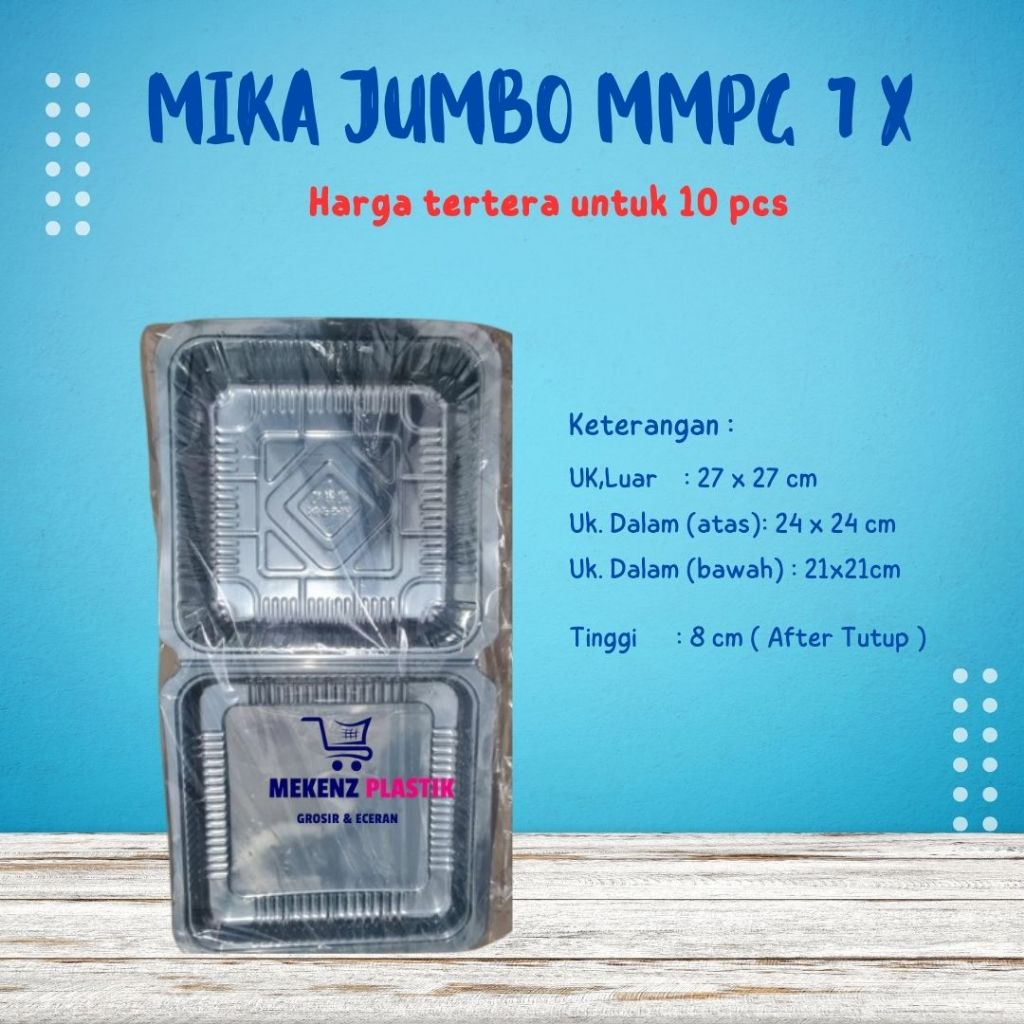 10 Pcs Plastik Mika Kue Bolu Besar Jumbo l Mika Kotak Besar l Mika Kotak Makanan