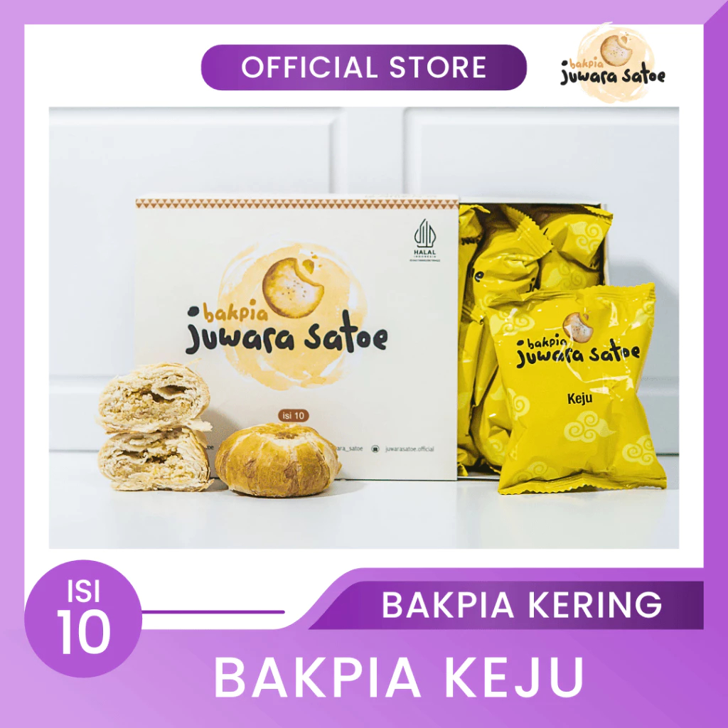 

BAKPIA JUWARA SATOE Bakpia Keju isi 10 Pcs - Oleh Oleh Khas Jogja