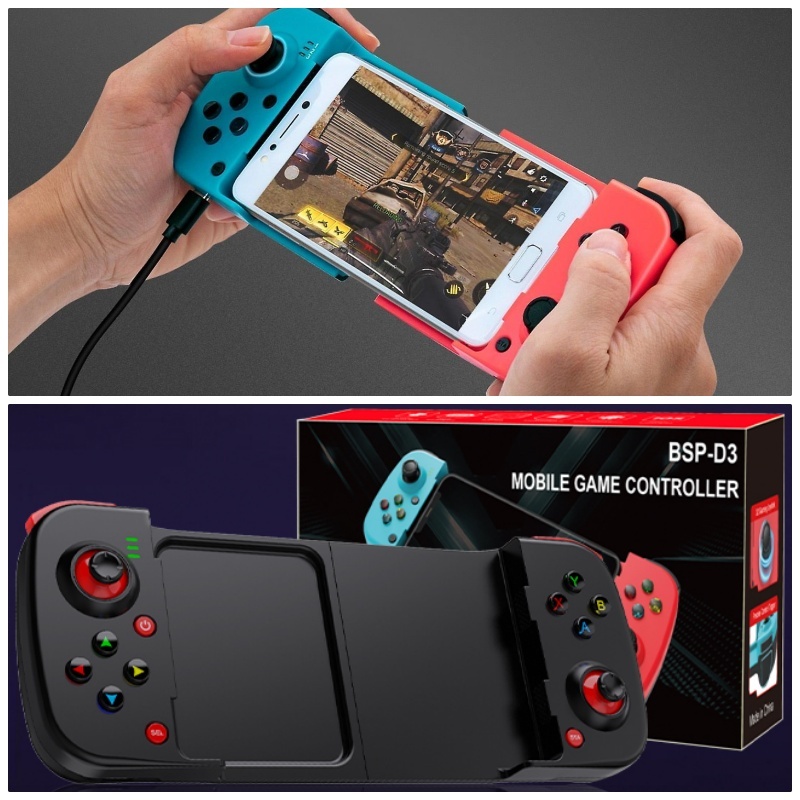 Mobile Gamepad Bluetooth Controller BSP-D3 Wireless Stik HP Android IOS PC Tablet