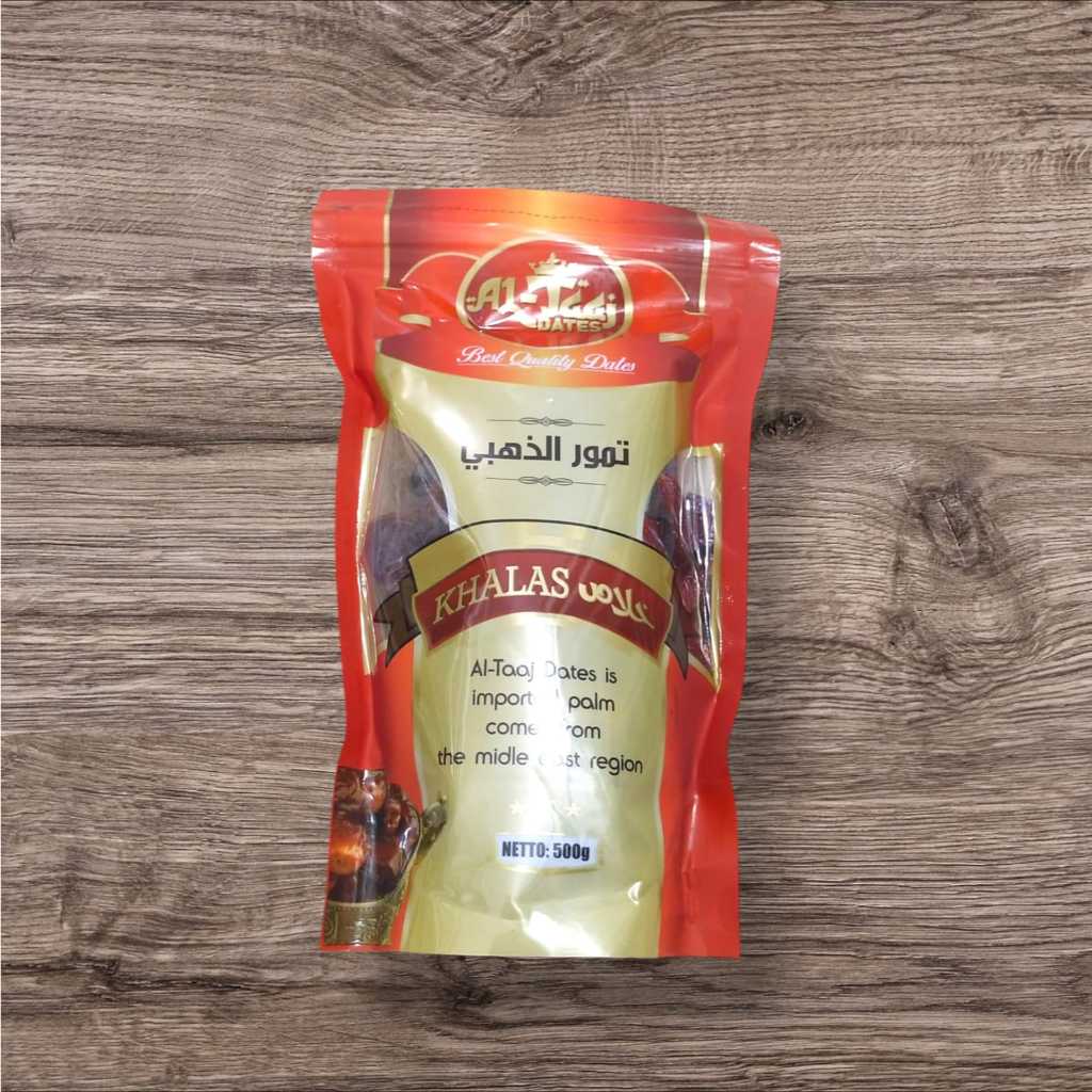 

Kurma Khalas 500 gram Al Taaj Dates Kurma Kholas