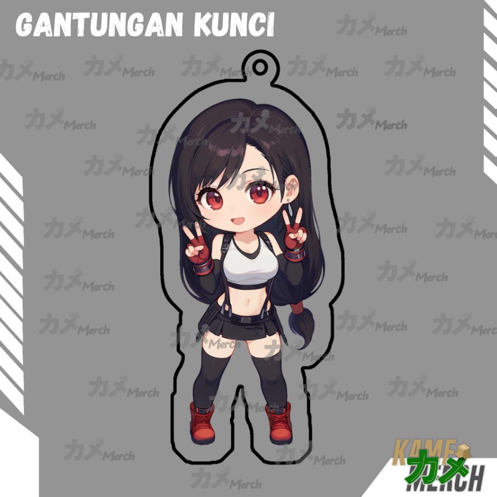 KeyChain / Gantungan Kunci / Ganci Game Anime waifu Final Fantasy VII Tifa Lockhart