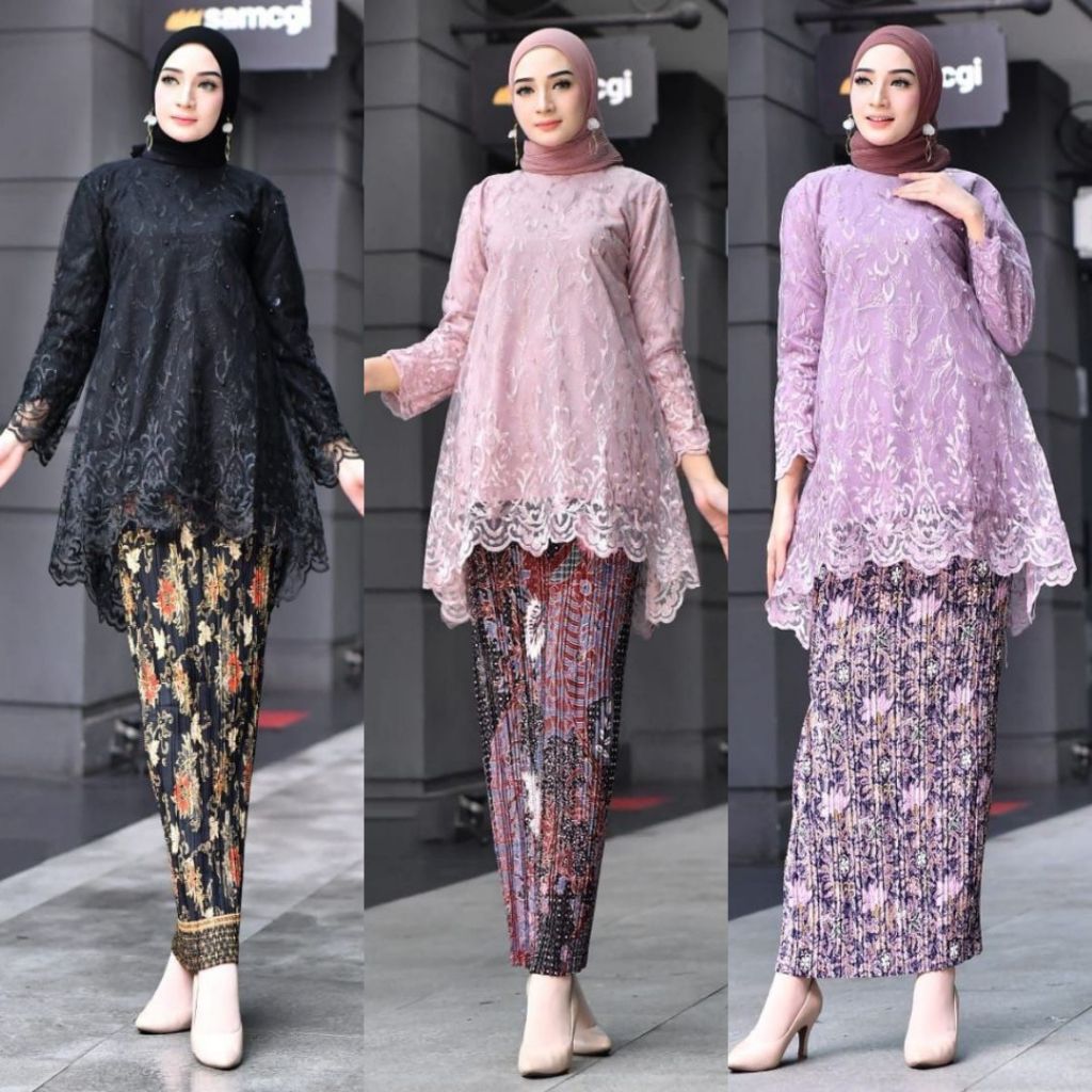 PROMO BULAN INI Setelan Kebaya Tunik Azkia / Kebaya Azkia Pilihan Warna Cantik