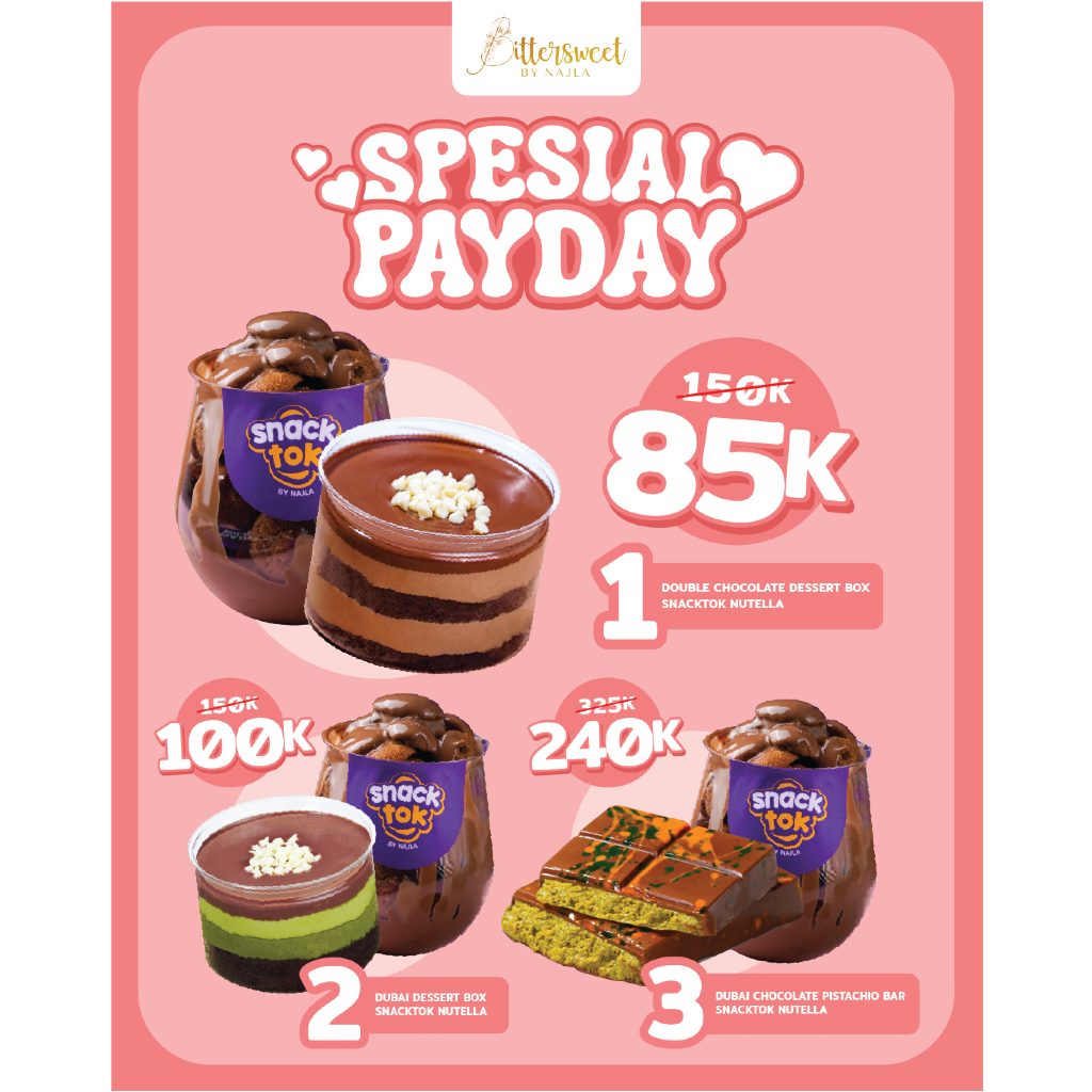 

PAYDAY SALE DESSERT - Bittersweet by Najla