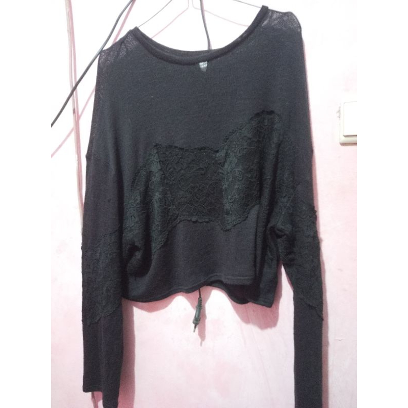 H&M Crop top lengan panjang