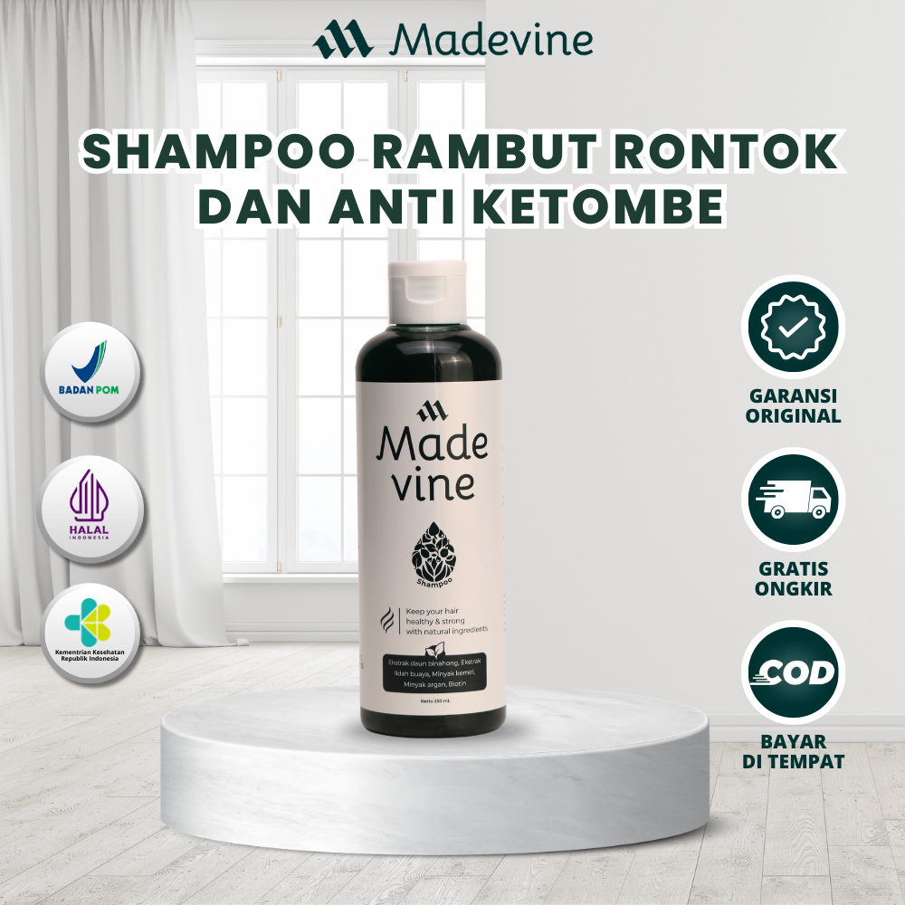 Madevine - Shampoo Herbal Atasi dan Cegah Rambut Rontok Original | Sudah BPOM