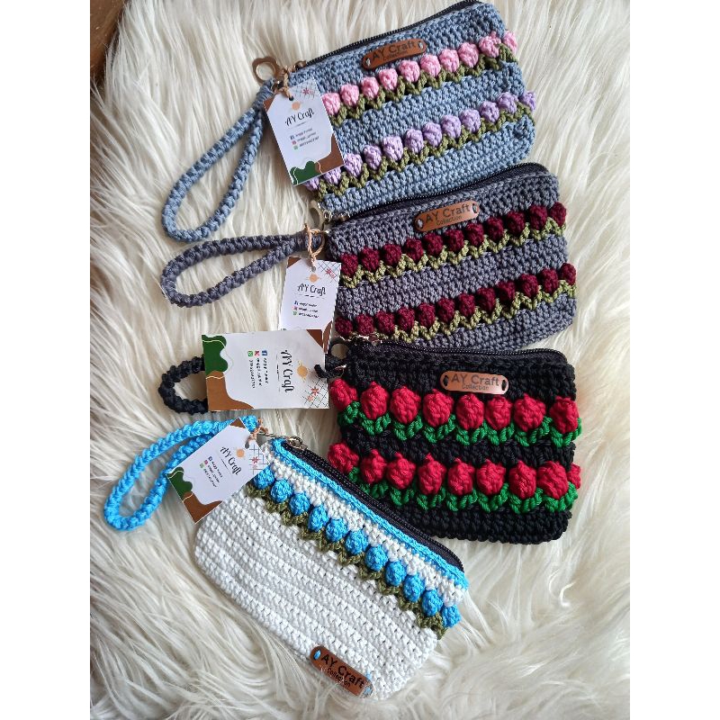 Dompet rajut dompet koin rajut dompet mini