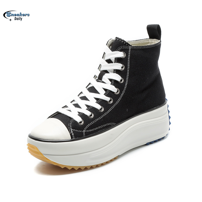 Sepatu Wanita Kanvas Hak Tinggi – Sneakers Korea Sol Tebal