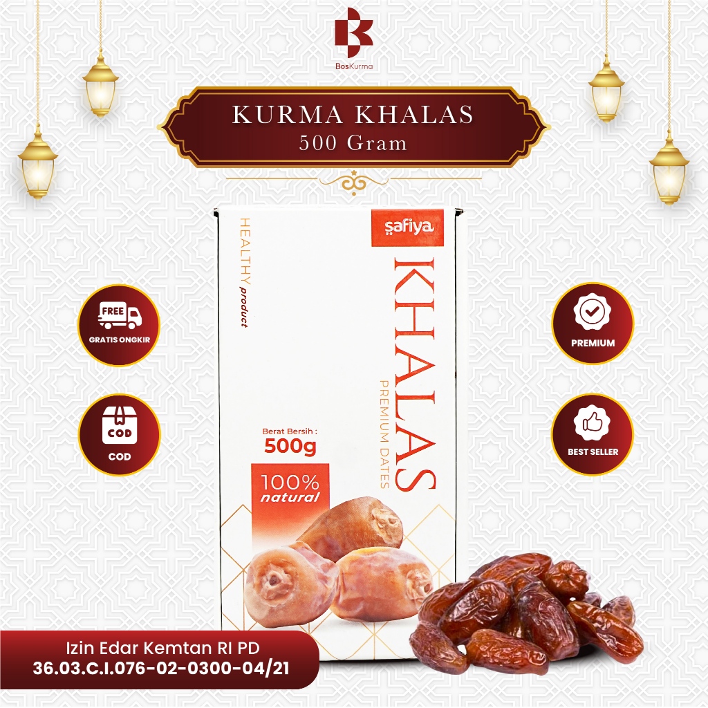 

Kurma Khalas 500 Gram Khalas Saad SAFIYA Original Premium