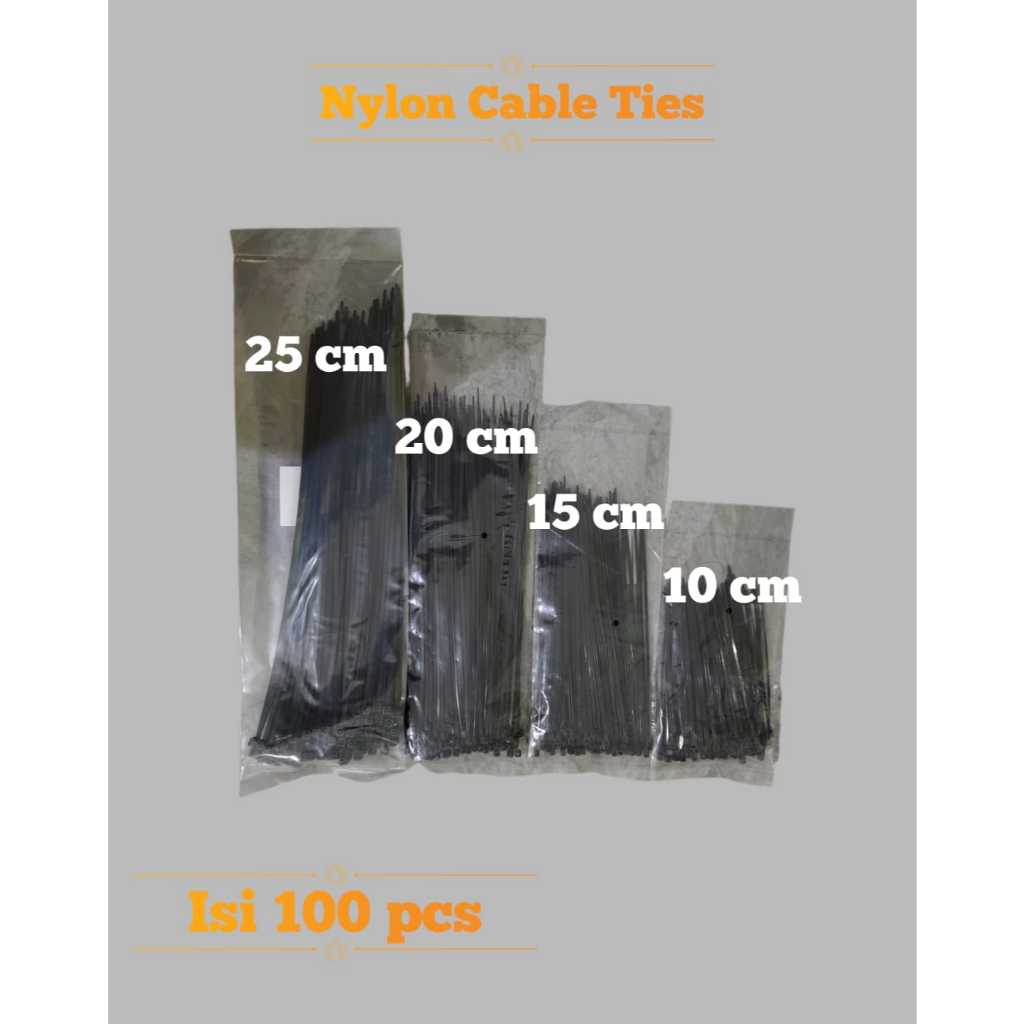 

Kabel Ties 30cm (300mm) PROMO TERMURAH Cabel Tie Warna Putih dan Hitam 1Pack isi 100Pcs