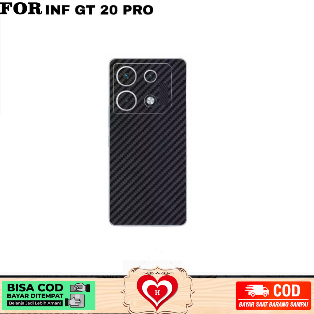 GARSKIN CARBON HITAM INFINIX GT 20 PRO 10 PRO SKIN PROTECTOR