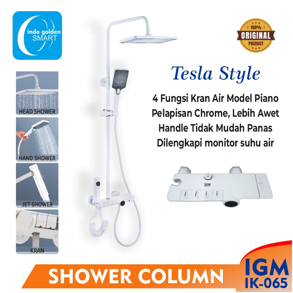 KRAN SHOWER COLUMN IGM TESLA STYLE IK-065 SHOWER SET KAMAR MANDI