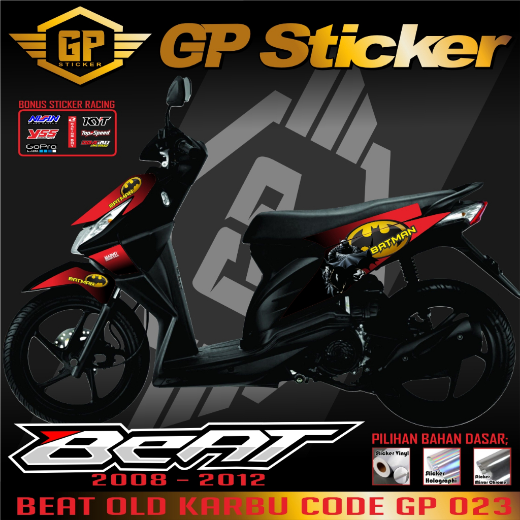 STRIPING BEAT KARBU OLD SIMPEL STICKER MURAH beat karbu variasi batman gp 023