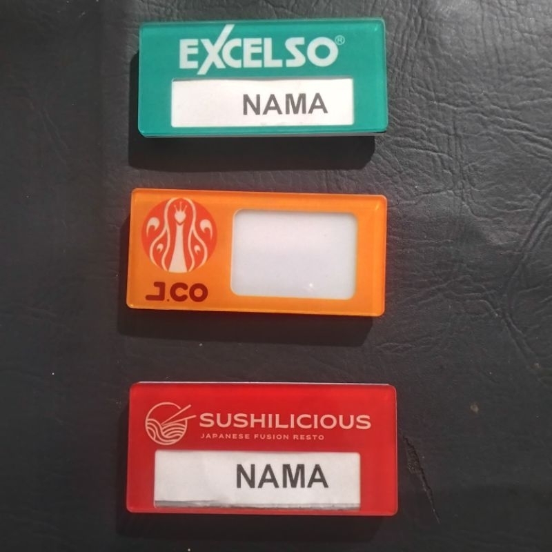 

NAME TAG DADA MAGNET | nama dada custom mudah lepas pasang