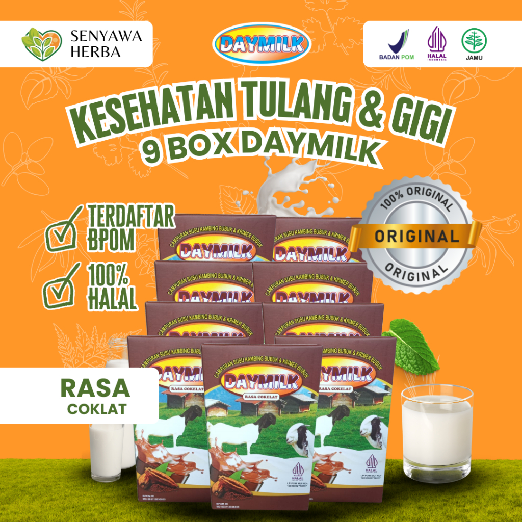 

PAKET 9 BOX SUSU DAYMILK COKELAT – Susu Kambing Etawa 200gr, Sehatkan Tulang, Sendi, Lambung