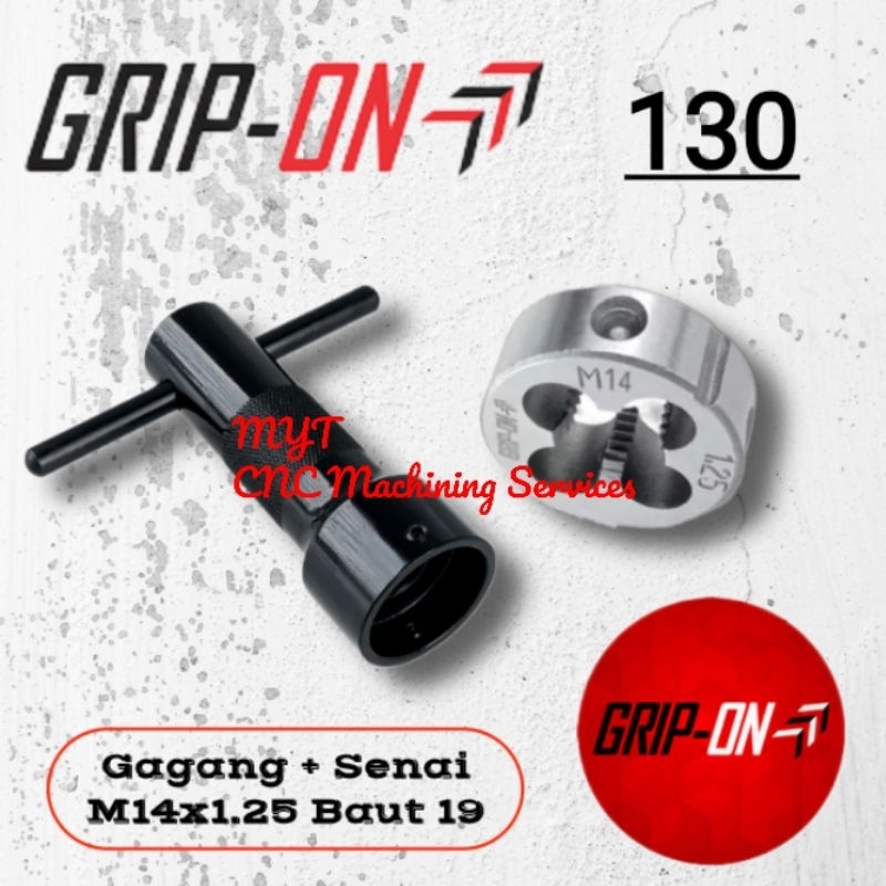 Gagang Senai M14 Handle Senay 1inch 25mm Set Mata Snai Snay Drat Luar M14 x 1,25 Grip On Baut 19