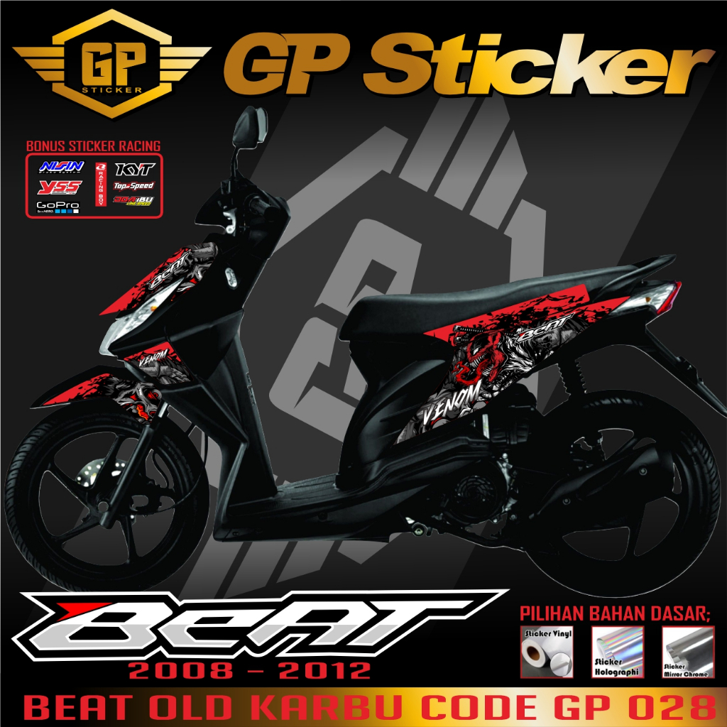 STIKER STRIPING MOTOR HONDA BEAT KARBU LIS LES BODY BEAT KARBU TERMURAH&TERLARIS GP 028
