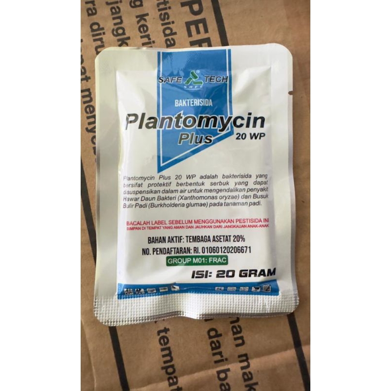 Fungisida Bakterisida PLANTOMYCIN PLUS 20 WP Mengendalikan Santomonas Tanaman Padi
