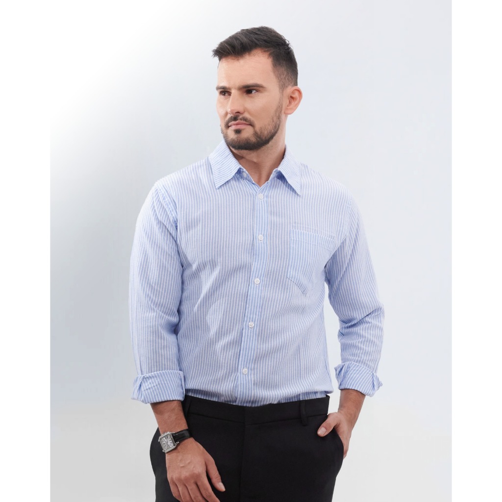 Kemeja Pria Icon Urban Stripe Sky